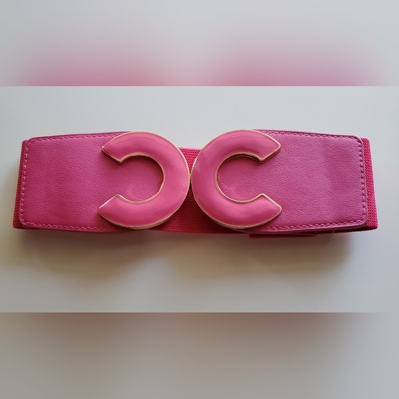 Open Circle Stretch Belt - Enamel Buckle - Picture 1 of 4